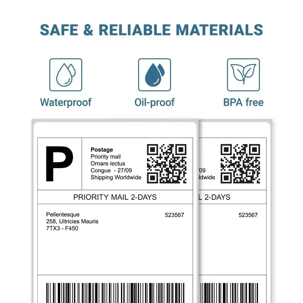 Shipping Labels Direct Thermal 4x6 with 500 Labels/Roll Rollo Zebra Printers